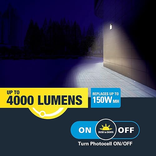 Miniatura 6 de HALO Equivalente a 150 W, LED integrado, acabado de bronce, mini luz de pared del atardecer al amanecer, CCT seleccionable 3000K4000K5000K