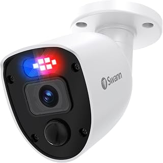 Swann 1080p Enforcer™ Bullet Camera (Add-on)-High-Resolution Wired Security Camera with Night Vision & Motion Sensor Technology–Smart Human/Vehicle Detection for Home Surveillance