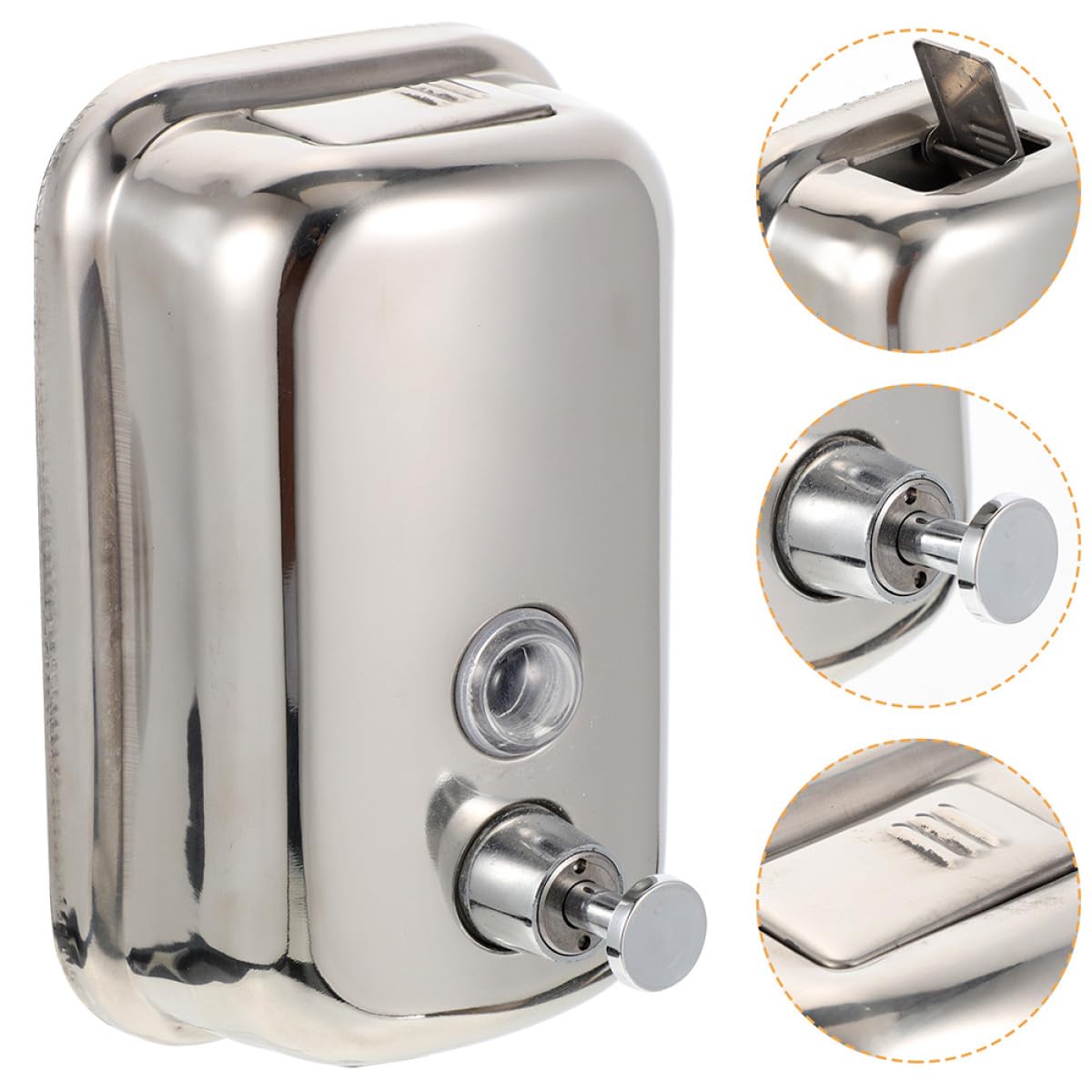 Gadpiparty Dispensador de Jabón Manual Diseño Moderno de Acero Inoxidable Capacidad 1000 Ml y Portátil para Baño y Cocina Adecuado para Uso Diario