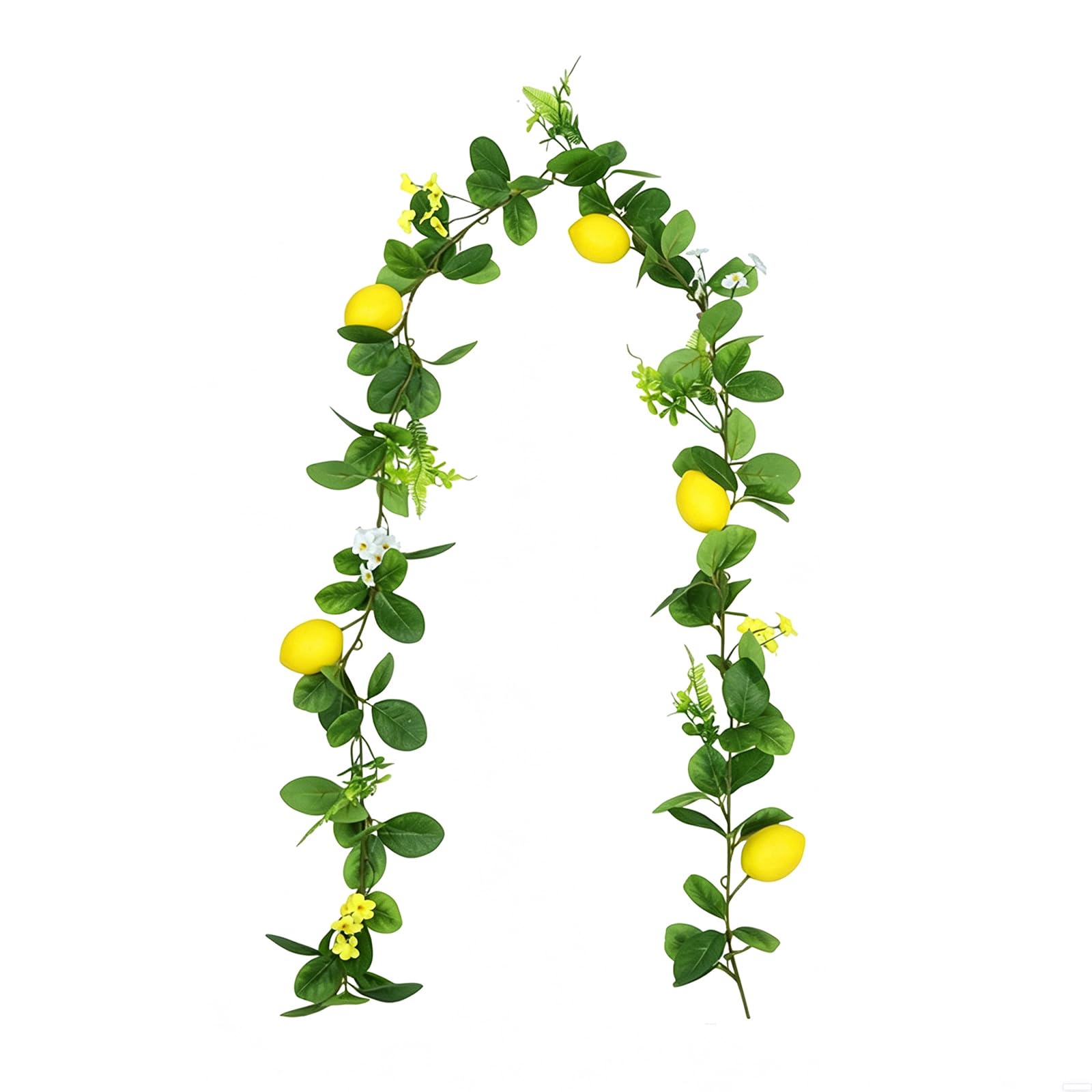 Realistic Artificial Lemon Garland with Green Leaves Simulated Lemon Vine Strips Summer Greenery Vines Garland for Indoor Home Decoration