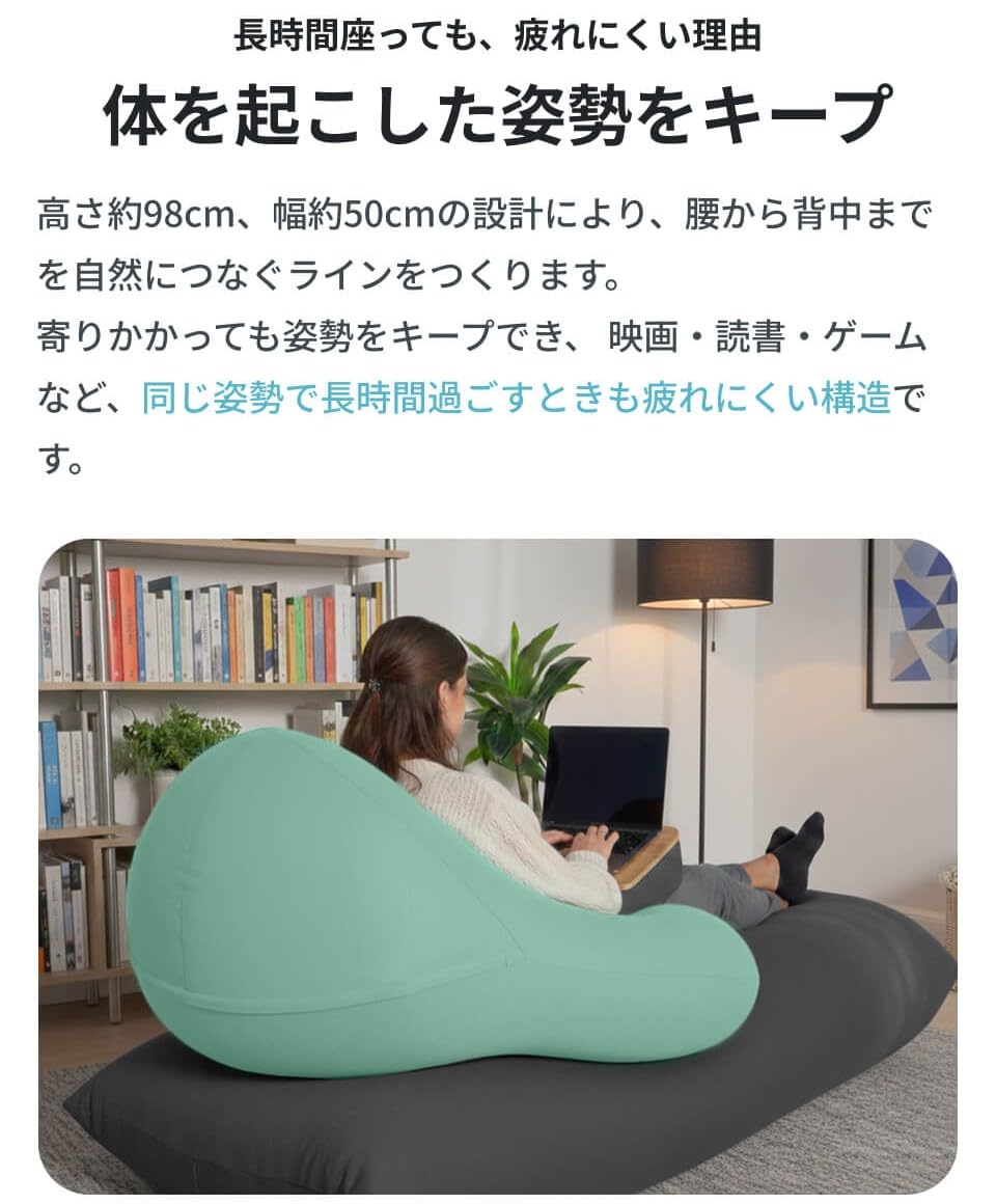 Amazon.co.jp: Yogibo Ghost ヨギボー ゴースト ネイビーブルー U字