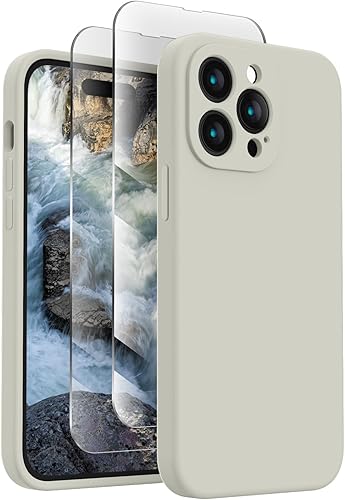Miniatura 769 de FireNova Funda para iPhone 14 Pro, funda de silicona mejorada [protección de cámara] con [2 protectores de pantalla], forro interior de microfibra