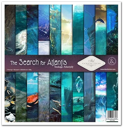 ITD Collection - Scrapbooking Package 12 x 12 inches, Scrapbooking Paper, Decorative Paper, Decoupage, Card Making, Paper Size - 310 x 320 mm (The Search for Atlantis, SLS048)