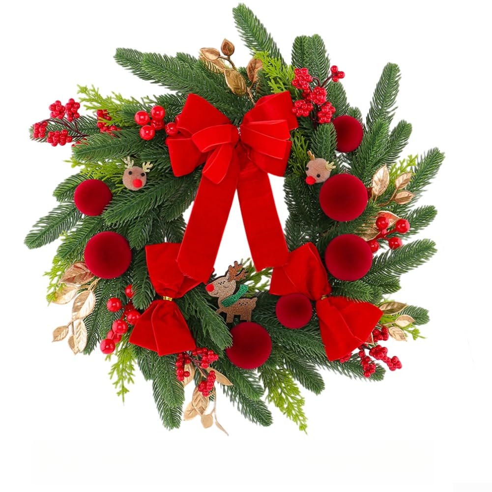 Weihnachtsschmuck Girlande 46x25cm mit Schleife Weihnachtsschmuck(B)