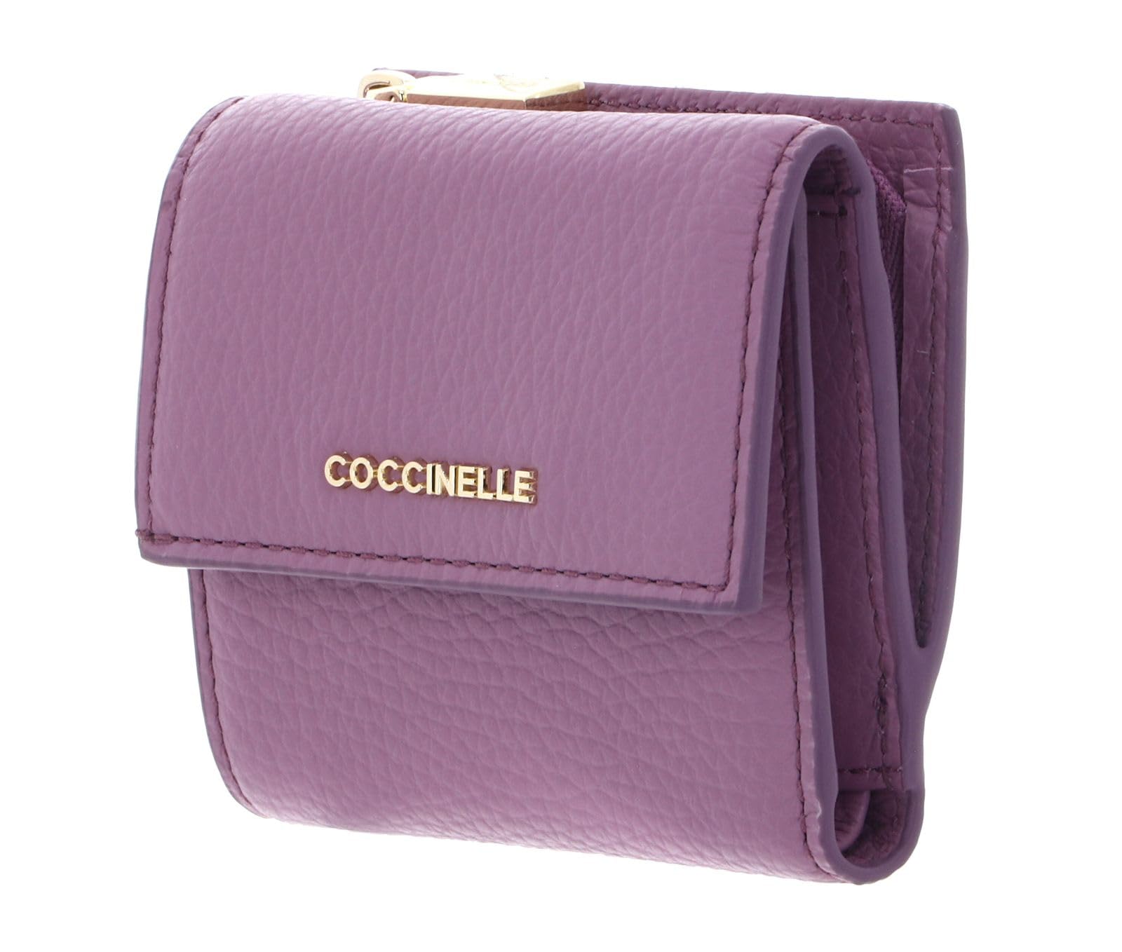 Coccinelle Cuir Porte-​Monnaie Metallic Soft Wallet Grained Leather Jellyfish Pourpre