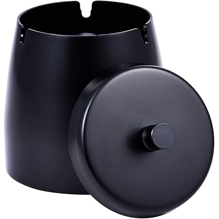 HONZUEN Aschenbecher mit Deckel, Windaschenbecher Edelstahl Ashtray