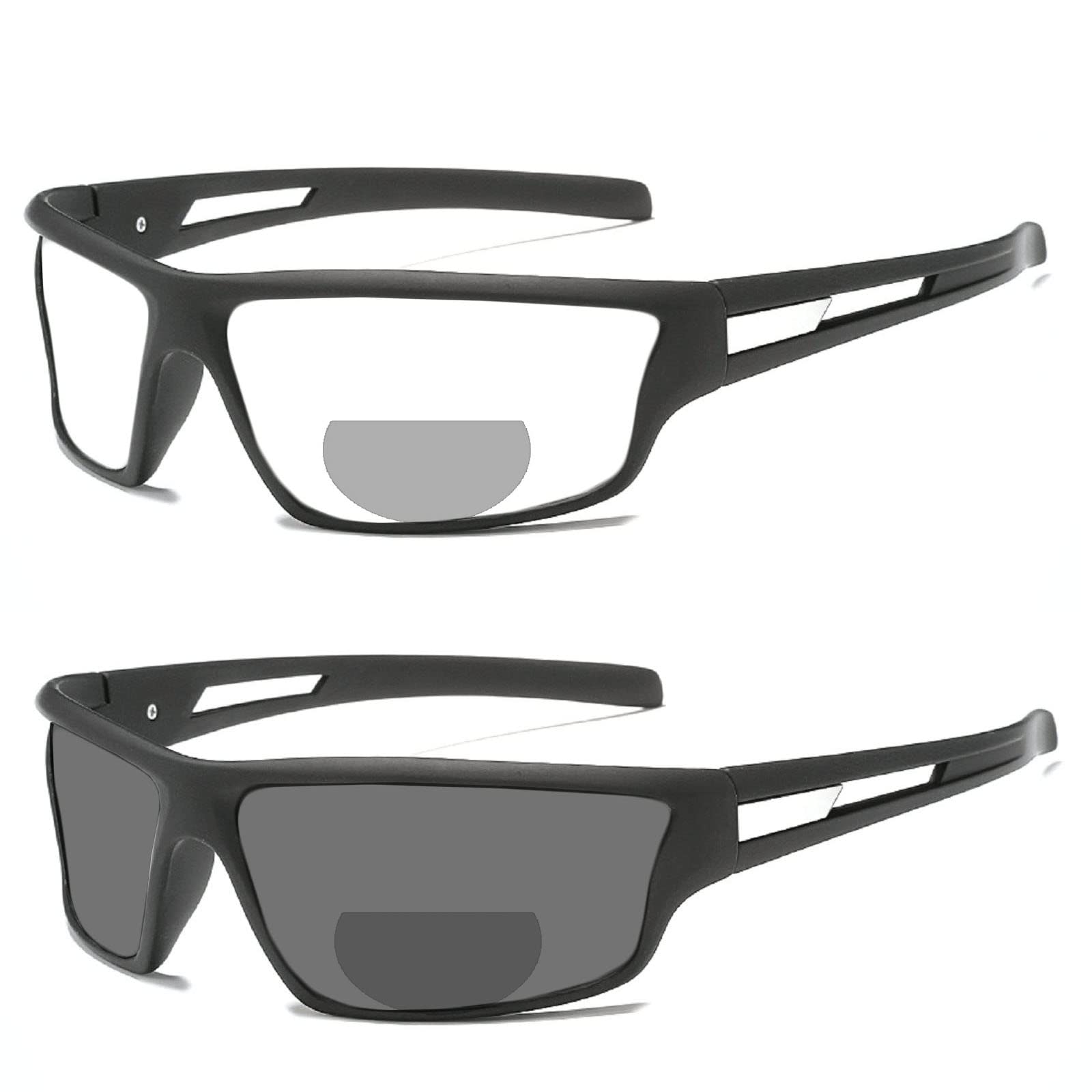 Wrap Around Bifocal Men Women Transition Photochromic Cycling Sport UV400 Bifocal Sun Reading Glass +1.0~+4.0