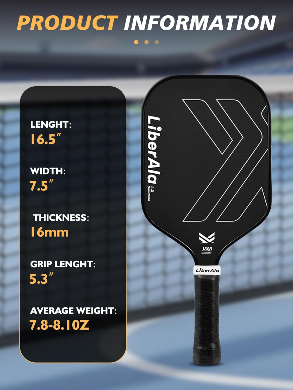 Pickleball Paddles & Set of 2, USAPA Approved Carbon Fiber Pickle Ball Paddle, PP Honeycomb Core, Lightweight & Comfort Grip for Beginners, Pros, Men, Women, Adults, Kids - Image 4