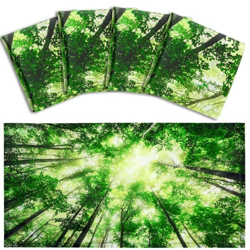 Image of Hortsun 4 Pack 4 x 2 Feet Fluorescent Light Covers, Magnetic Light Filters for Classroom Ceiling, Decorative Lights Shade for Office Home Hospital(Forest)
