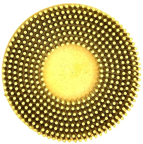 Image of 2 Pack 3 inch 80 Grit Yellow R-Type Bristle Disc | Ceramic-Aluminum Oxide Abrasive Bristle Disc with Quick Change Roll Lock | Pack of 2