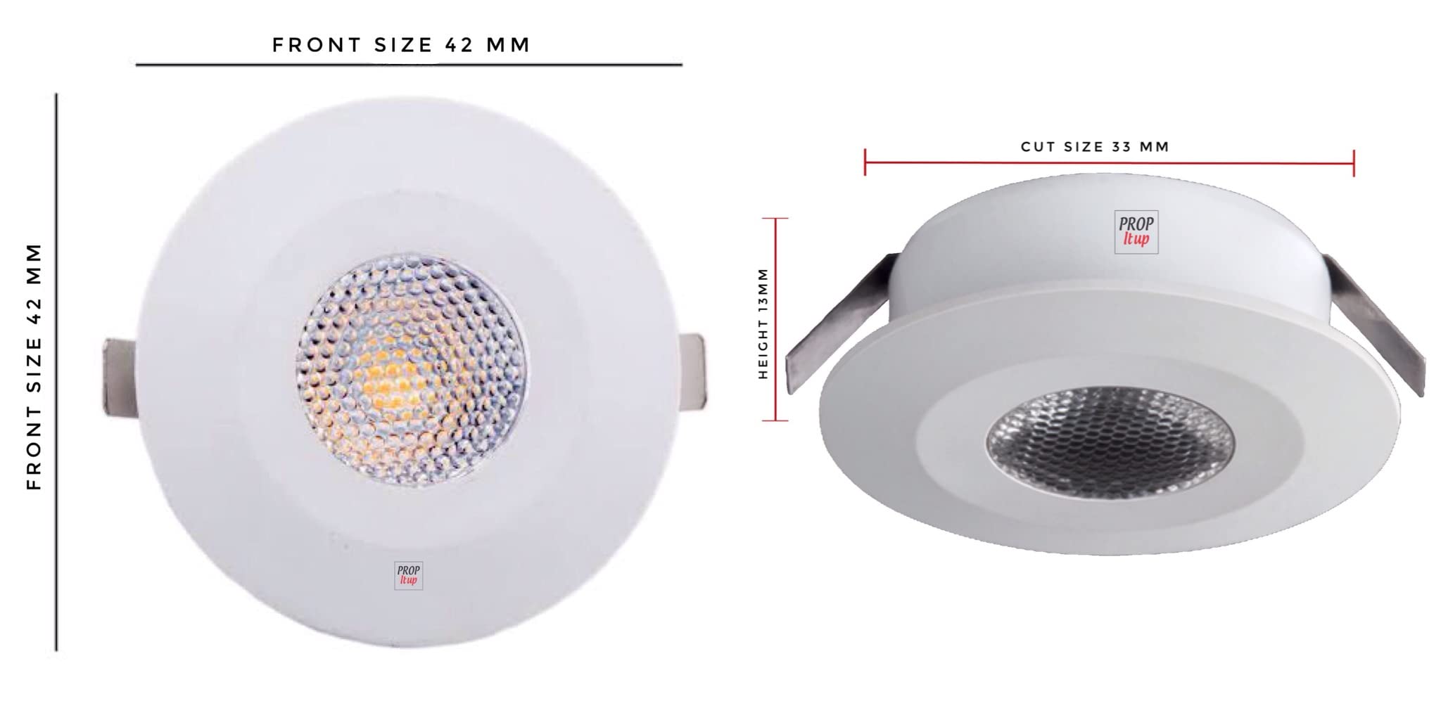 Prop It Up Spot 2-Watt LED COB Lights Smallest LED RESSESED Light AC 220, Plastic, LED 2 WATT SPOT Light, White 3