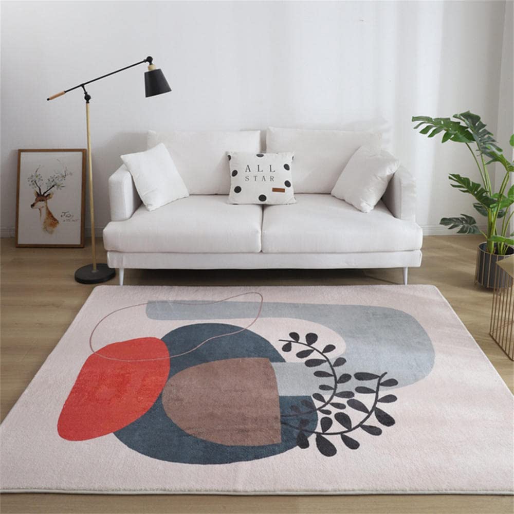 Tapis chambre bébé fille graphique moderne et lavable pour intérieur extérieur