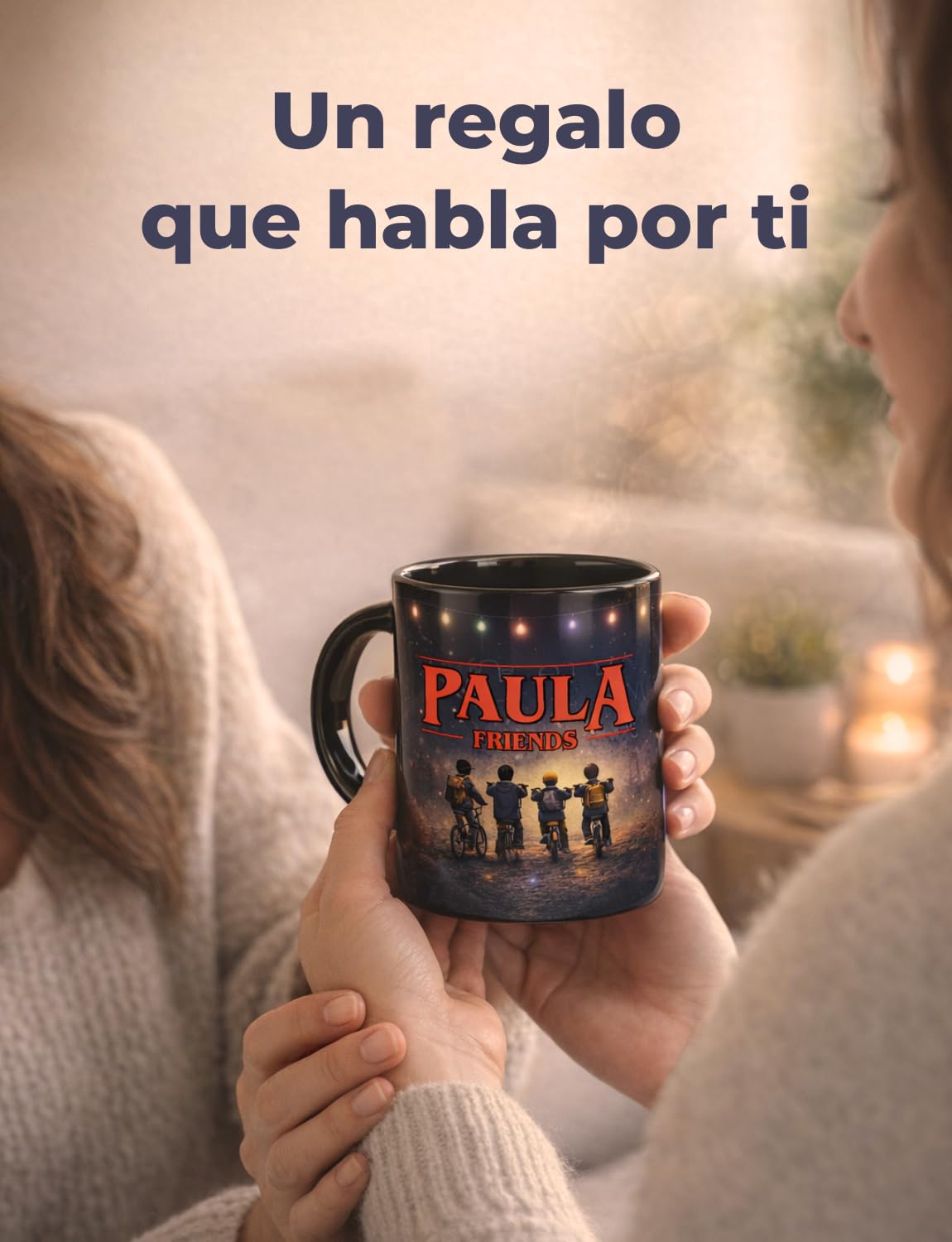 Taza personalizada con nombre y dedicatoria diseños inspirados en series y películas estilo retro ciencia ficción y cultura regalo original amigos dia del padre para cumpleaños y fans (BLACK EDITION) — view 8