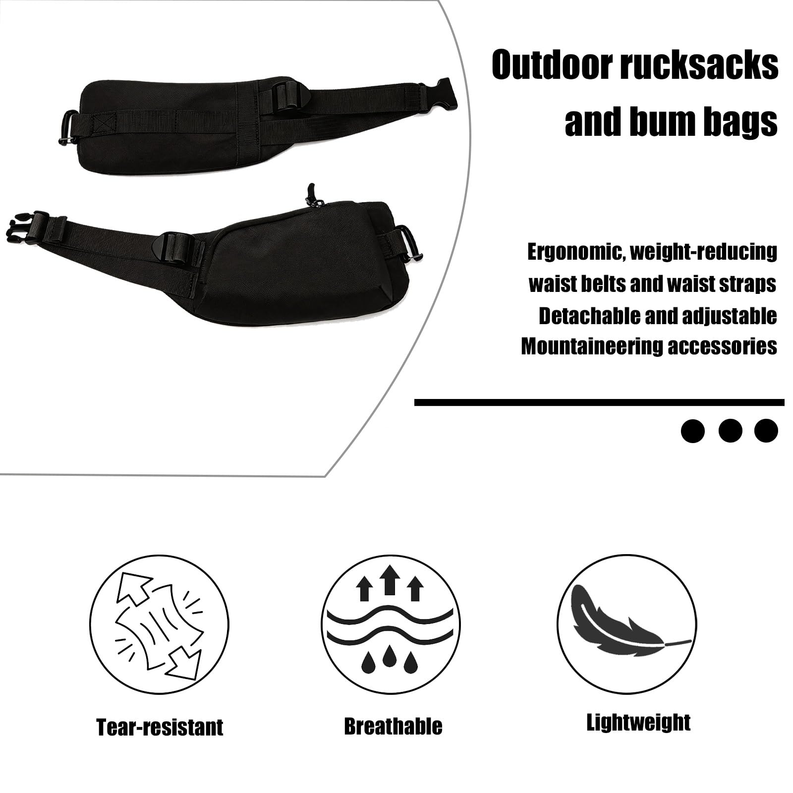 Ceinture de Course Ergonomique, Ceinture Molle Réglable