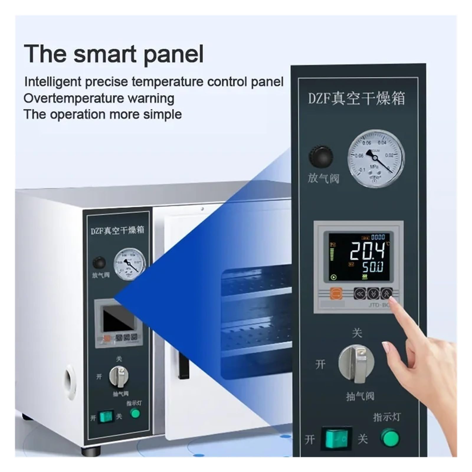 Horno De Secado Al Vacío Con Pantalla Digital, Máquina Alimentos Industrial Pequeña Doble Partición For Investigación Laboratorio
