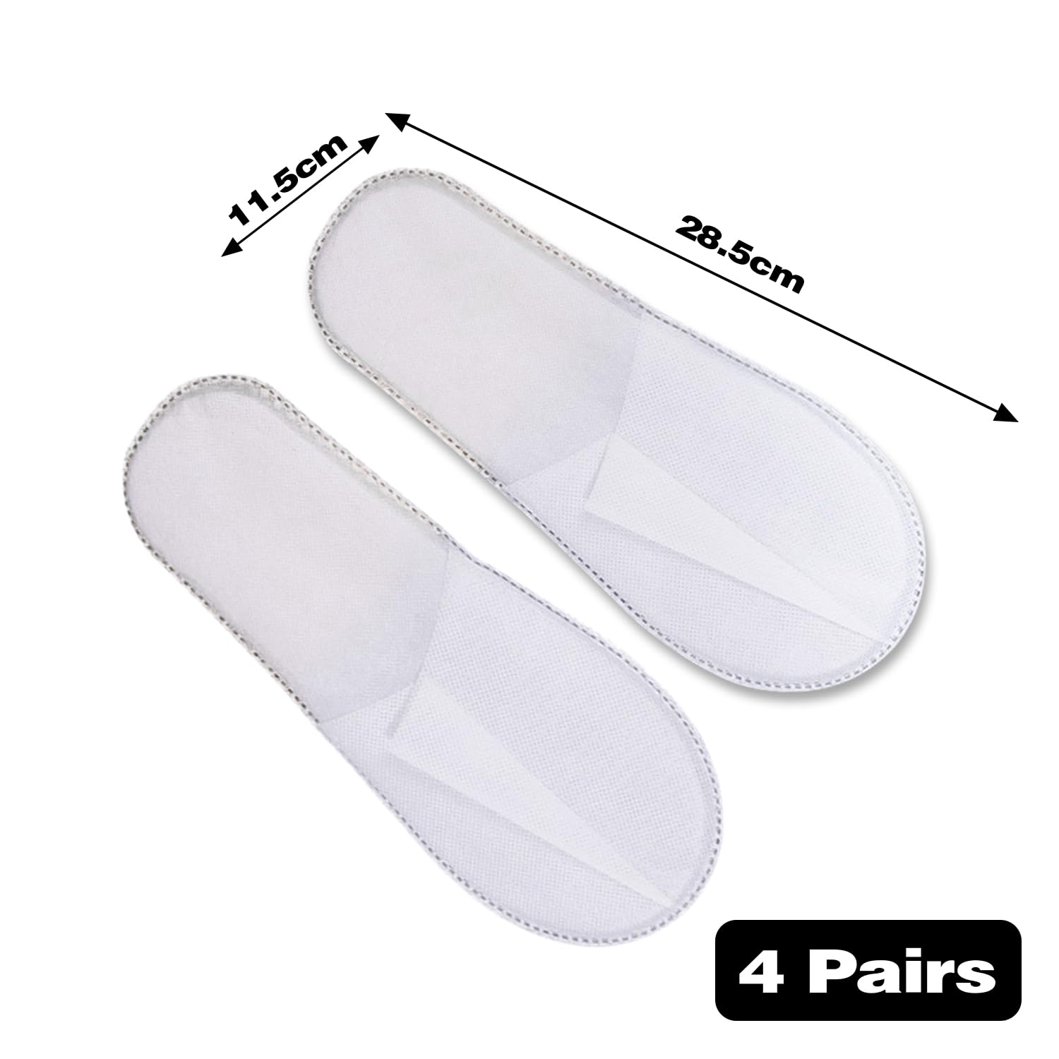 Pantofole Usa e Getta Antiscivolo, Chiuse, in Spugna Premium, Ciabatte Monouso per Hotel, Spa, Casa, Viaggi, Unisex, Lavabili, Misura Universale, 4 Paia