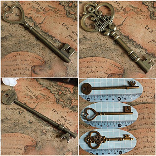 Extra Large Mixed Vintage Skeleton Keys 3 Styles,each 5pcs (15pcs)
