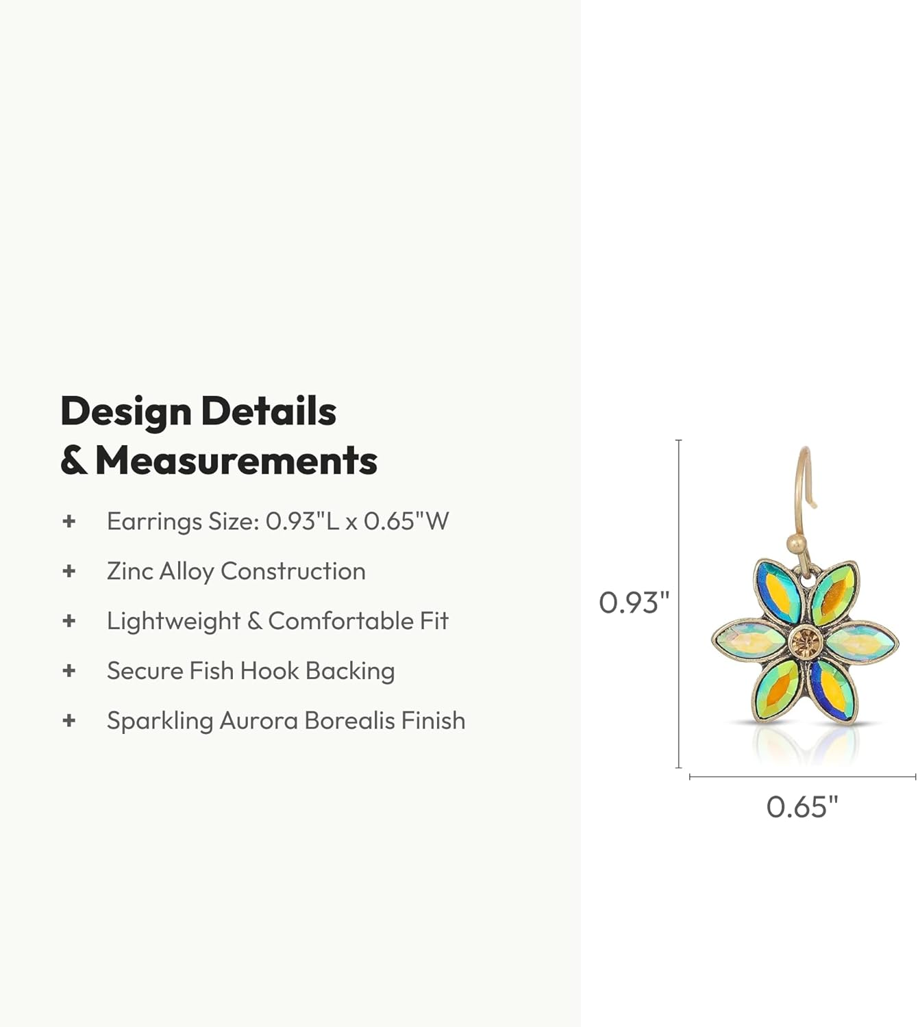 Peacock Plumage Blue Iridescent AB Glass Flower Drop Earrings, 1928 Jewelry Earrings for Women - Blue Aurora Borealis Stone and Topaz Glass Accent, Replica Antique Jewelry for Women - Image 3