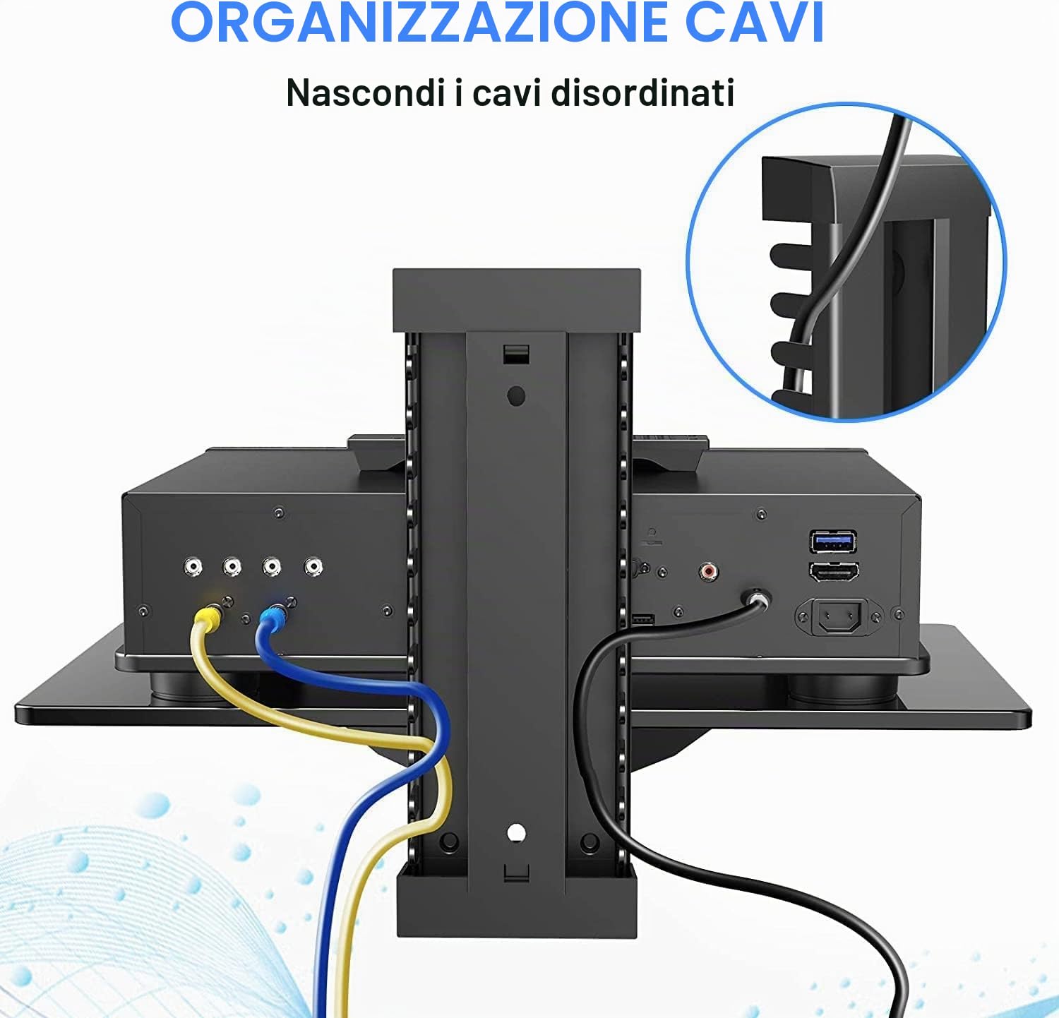 Suptek Supporto da Parete per Lettori DVD e Console TV con Ripiano in Vetro Nero CS201