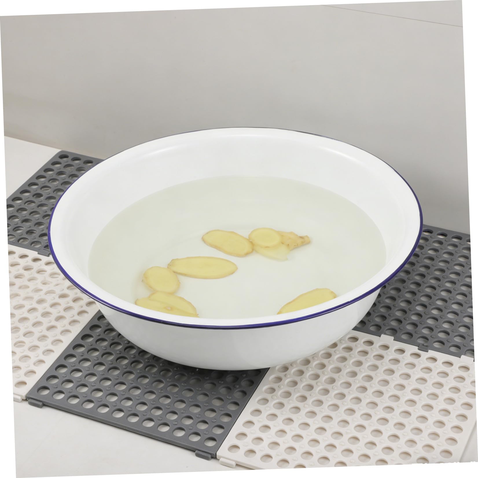 2 Vaschette per Pediluvio in Smalto Vintage, Lavabo Bagno in Metallo Smaltato Resistente, Bacinella Smaltata per Ammollo Piedi e Lavaggio, Dimensioni Generose Adatte a
