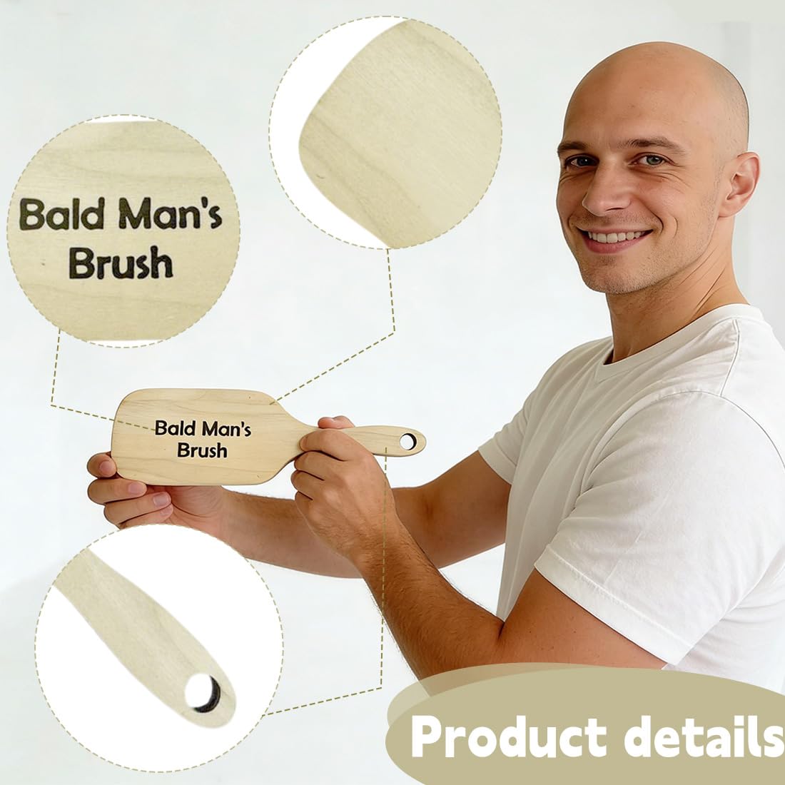 2 Pezzi Kit Pettine Per Calvi Pettine E Spazzola Divertenti Per Uomini Calvi In Legno Regalo Divertente Per Uomini Calvi