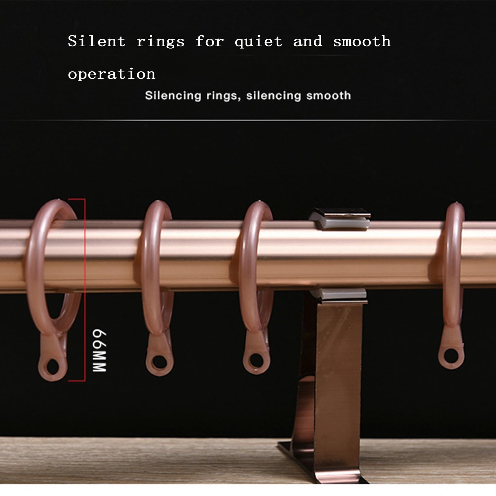 Doppelstange, verdickte Aluminiumlegierung, römische Vorhangschiene, Doppelstange, römische Vorhangschiene, leise und glatt(Rose Gold,150cm(59inch))