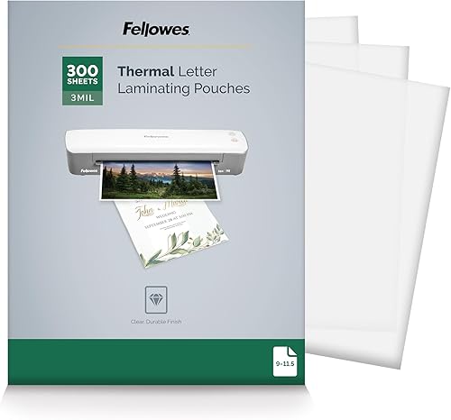 Vista 11 de Fellowes Hojas de laminación térmica, bolsas de tamaño carta de 3 mil, 9 x 11.5, paquete de 200, transparentes (5743401)