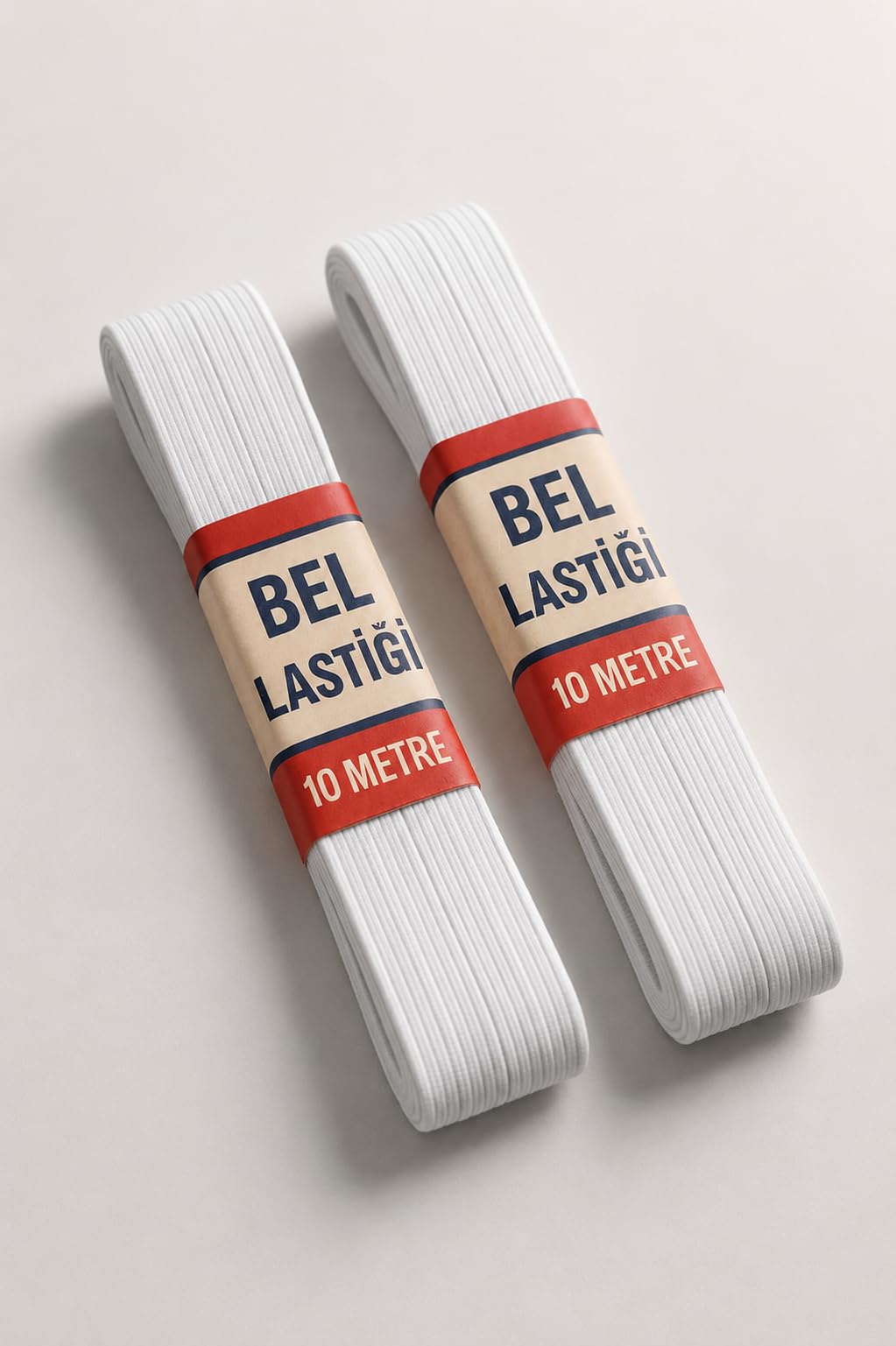 Nistabolje 20 Metre Beyaz Yassı Lastik 0.80 cm Bel Paça Don Lastiği