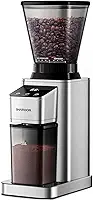 SHARDOR Moedor De Café Cônico Profissional, Grãos Com 48 Níveis Moagem Para Expresso, Coador E Prensa Francesa, Tecnologia Antiestática Aprimorada, Temporizador Precisão, Aço Inoxidável