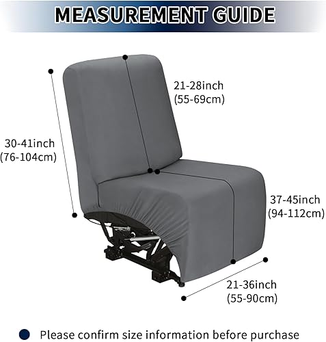 Miniatura 6 de PureFit Funda de asiento adicional para sofá reclinable, fundas súper elásticas para sillón reclinable grande, fundas de sofá reclinable, protector