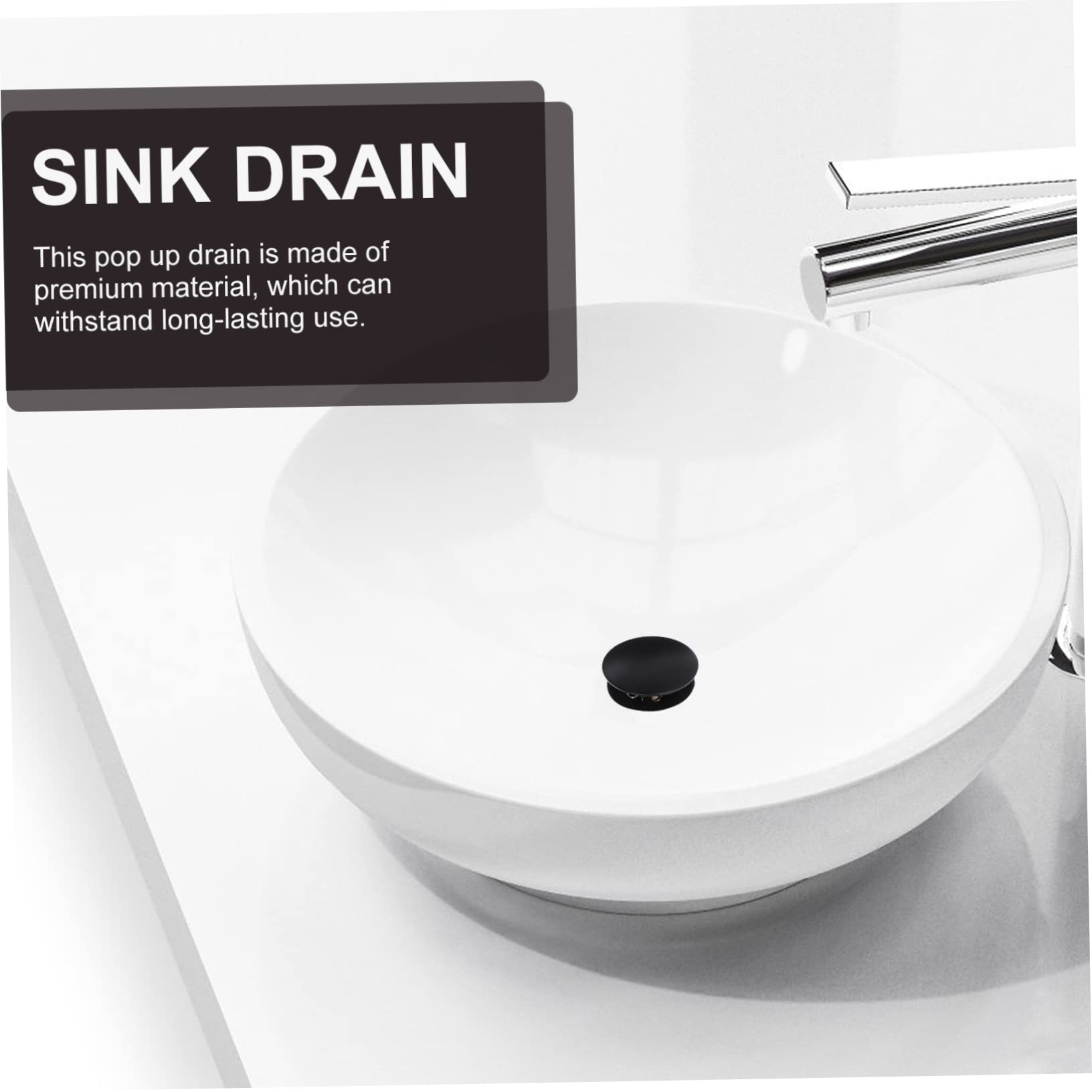 Hemobllo Tappo per Lavabo Pop Up in Rame Nero per Lavabo Bagno, Scarico Lavandino Bagno, Facile Installazione, Resistente e Affidabile