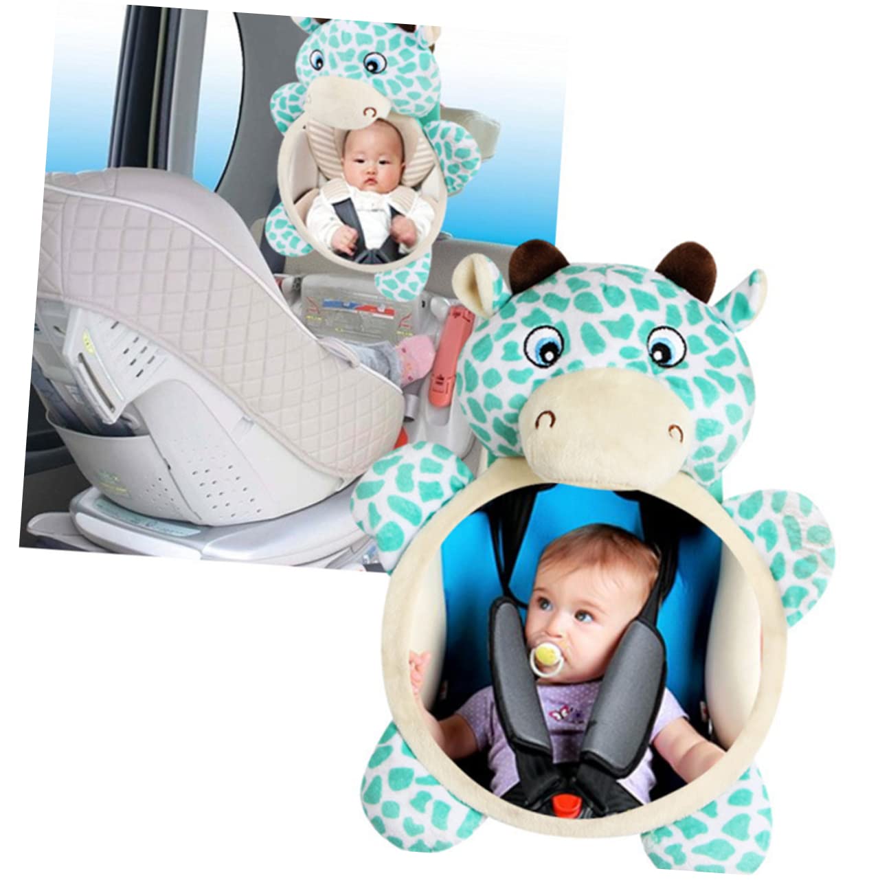 OUNONA 3piezas Espejo Retrovisor Creativo Para Asientos Traseros De Coche Espejo Ajustable Forma De Ciervo Material Resistente y Seguro Para Supervisar Bebés Asiento Trasero