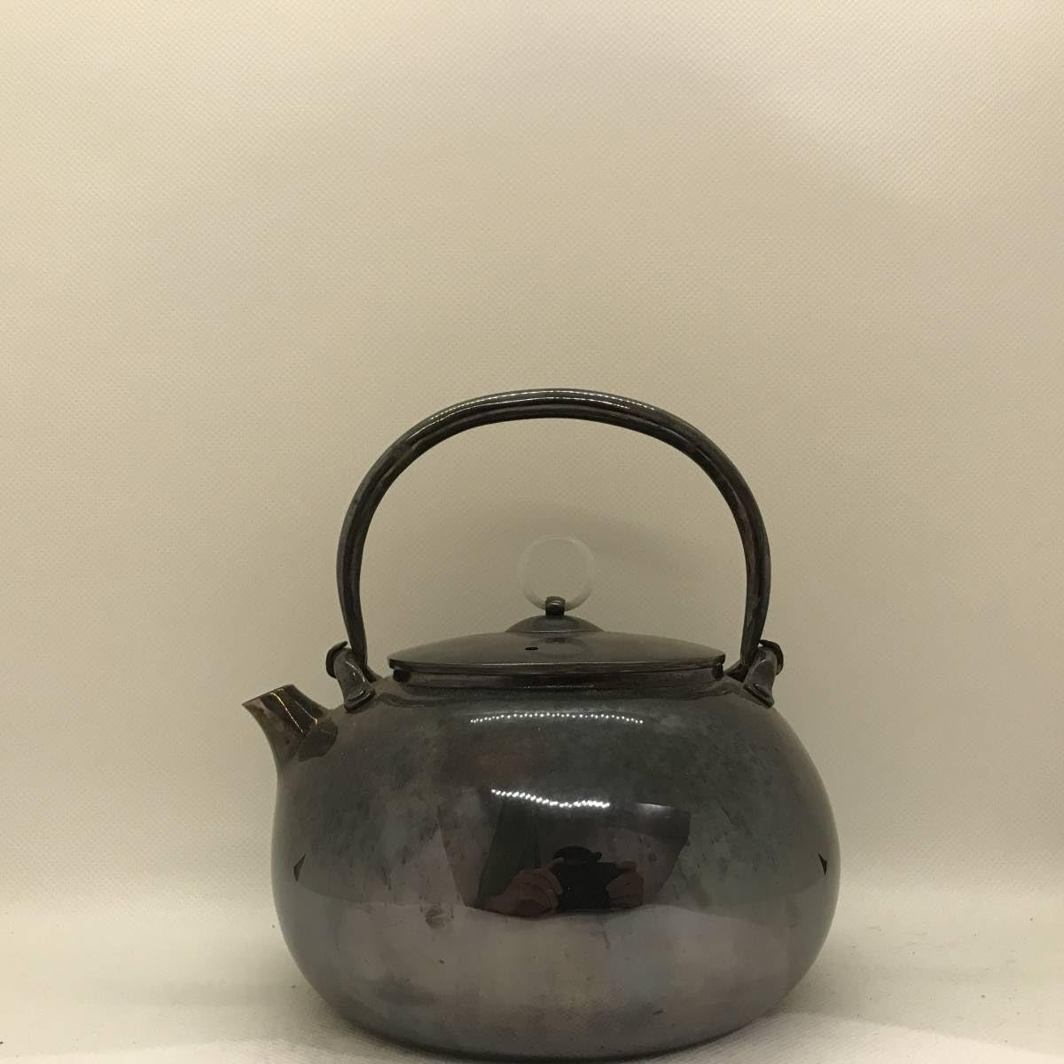 Amazon.co.jp: 純銀製 北村静香 寶袋形湯沸 玉環 銀瓶 煎茶道具  