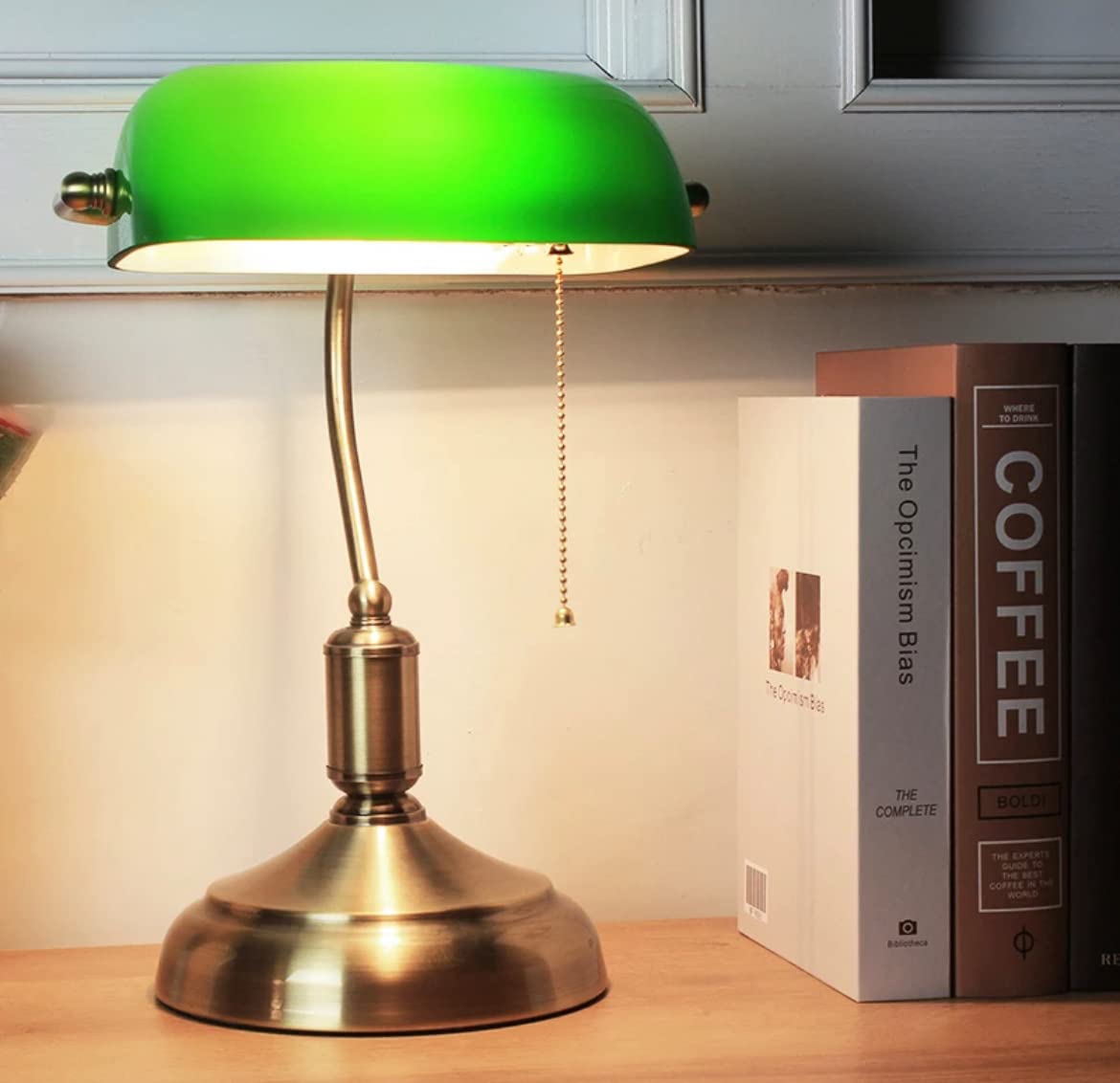 BEL AIR HOME - Lampada da Tavolo Bancario Vintage | Luce Scrivania Elegante per Bambino e Ufficio | Lampade da Comodino Orientabili, Metallo (VERDE)