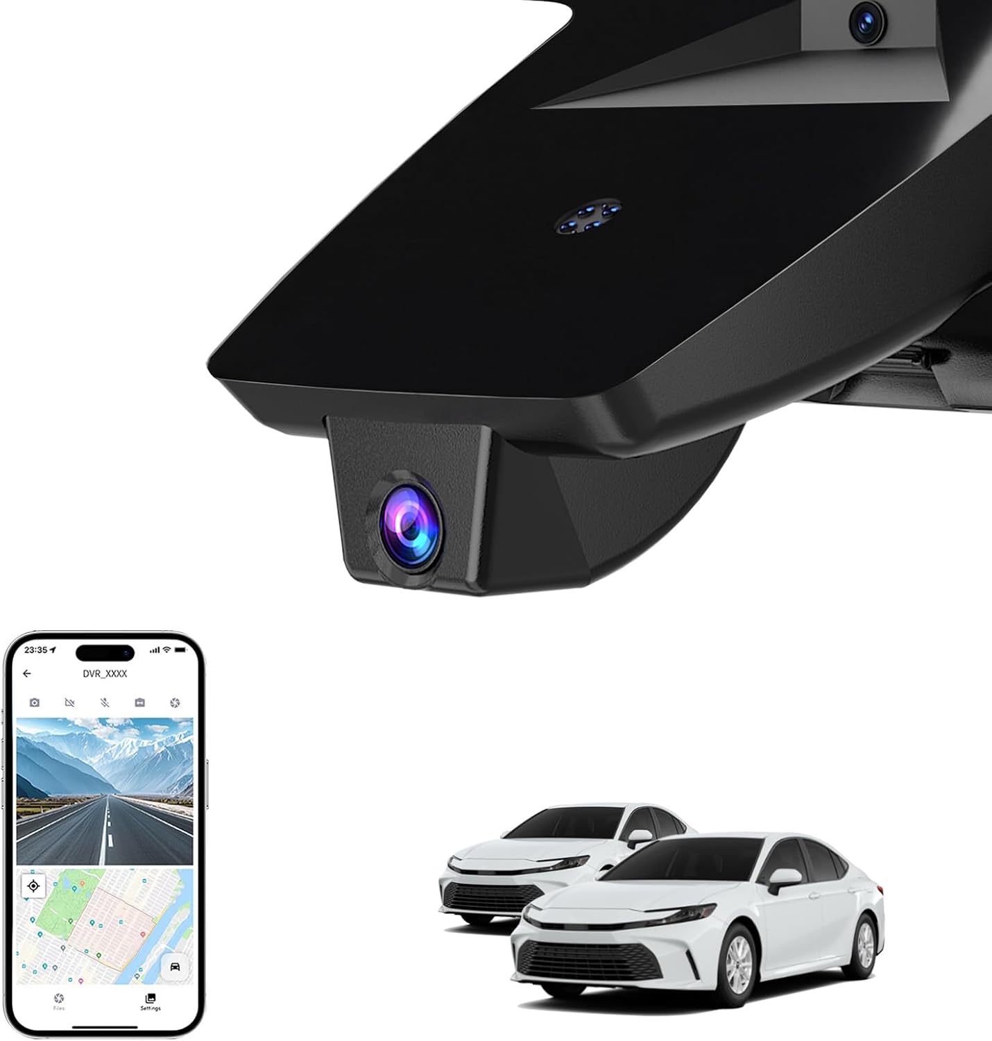 Front 4K Dash Cam for Toyota Camry 2025 2026,Hybrid LE SE XSE XLE,Easy Installation,OEM-Style,Built-in WiFi & APP,G-Sensor,Plug & Play,Collision Detection,Loop Recording,64G Card