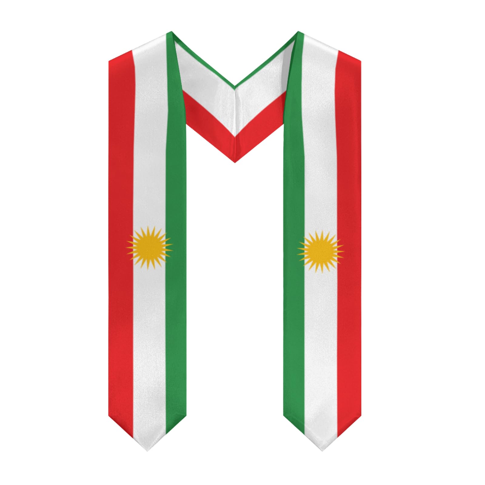 Peiyeety Unisex As Pic Kurdistan Kurdish Kurds Flag Graduation Stole Scarf Shawl Sash Class Of 2026 For Men Women Double-Sided Glossy V-Neck Scarves Graduate Gift For High School College