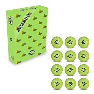 Nivia Light Weight Tennis Cricket Ball, Felt Tennis Ball for Cricket, Training Ball for Outdoor & Indoor, Heavy Tennis Balls for Players (Yellow, Pack of 12)