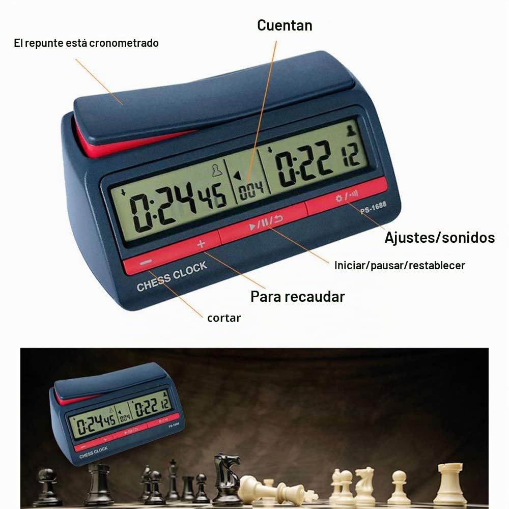 Reloj de ajedrez chino, juego de ajedrez, temporizador, temporizador digital, juego de mesa