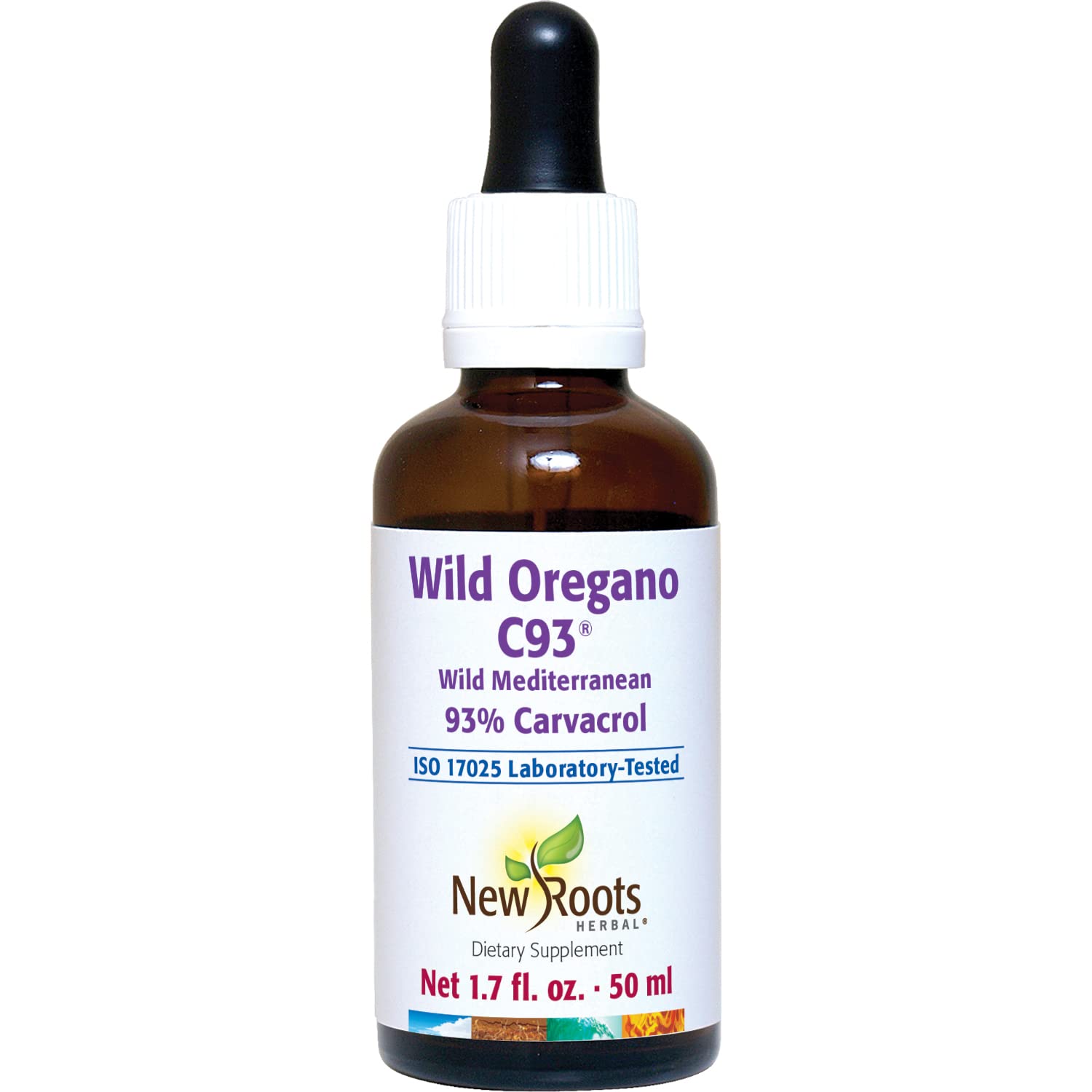 New Roots Herbal Wild Oregano C93 (50 ml) Liquid, Highest Natural Carvacrol Concentration|Immune Defense|Mediterranean Source|Alcohol Free, Organic, Non-GMO, Vegan, Gluten Free