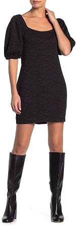 Free People Womens Sunset Textured Cold Shoulders Mini Dress Black S