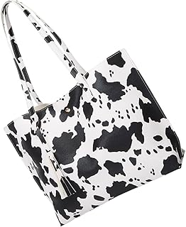 Bolsa de leite, bolsa de viagem, sacola de compras, bolsa de armazenamento de viagem, bolsa de mão para mulheres, bolsa de mão feminina de grão de vaca bolsa de compras de vaca, bolsa de vaca com borla de vaca, Listrado., 42X11CM