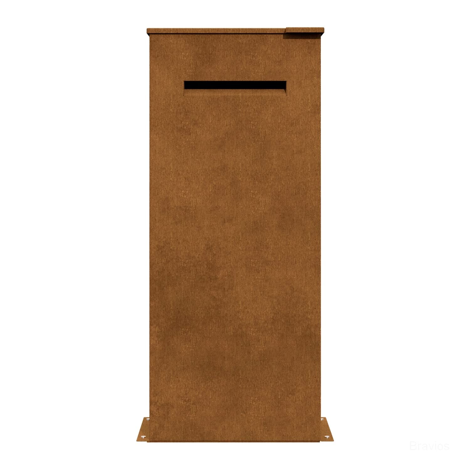 Briefkasten, Design Standbriefkasten und Paketbriefkasten Knox aus Cortenstahl - Bravios