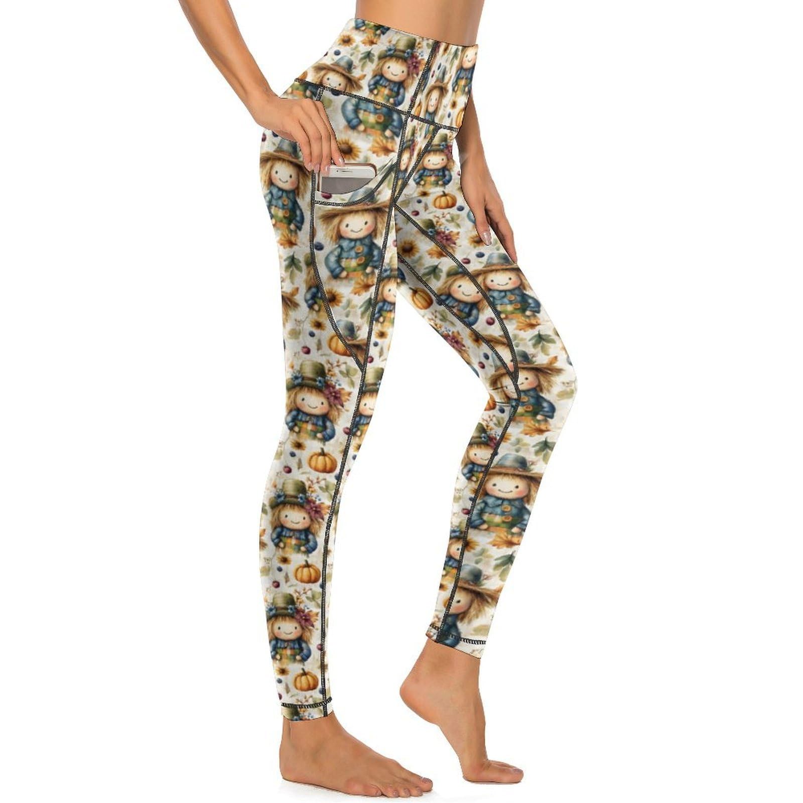 Legging d'entraînement citrouille épouvantail idéal pour le studio de yoga