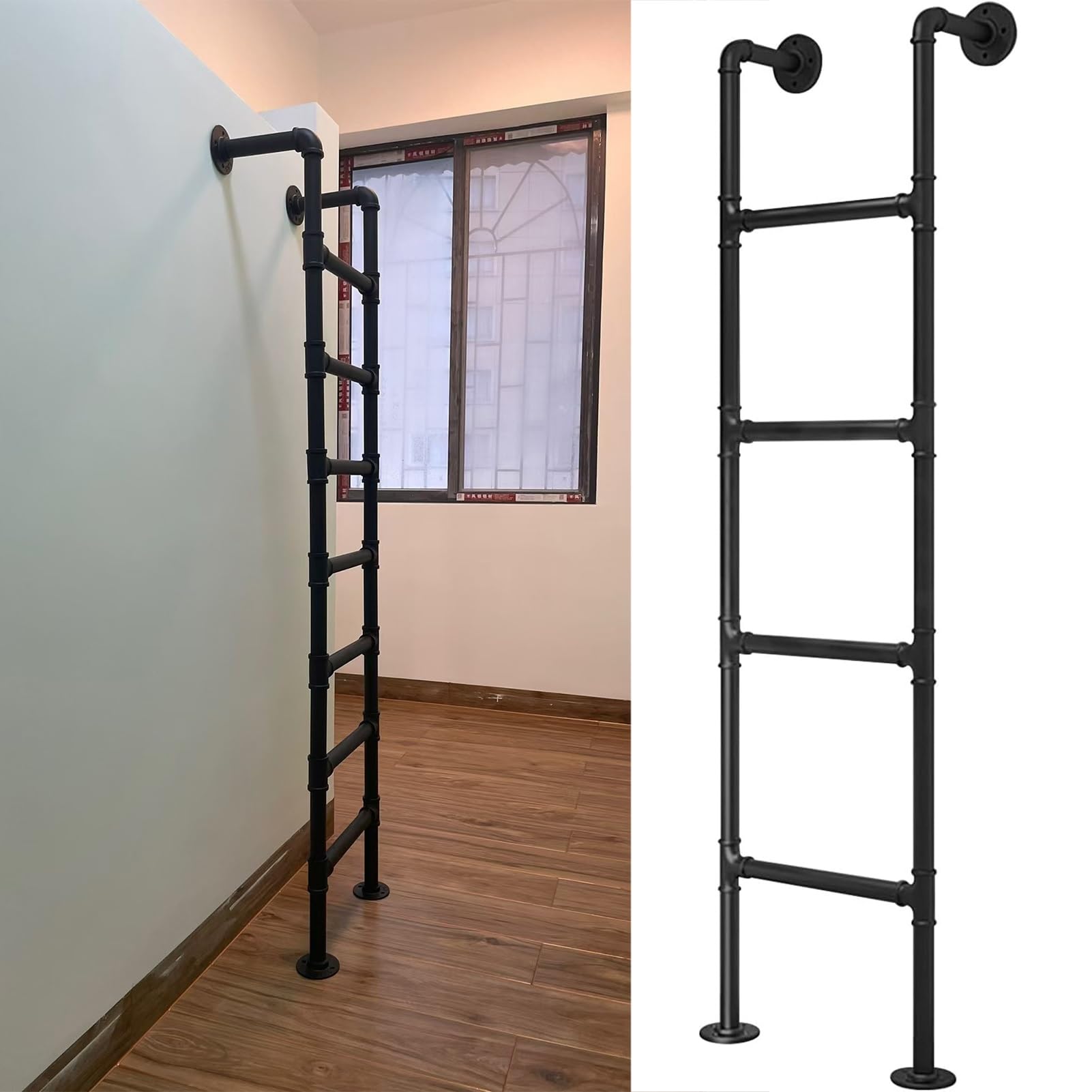 Escalera de pared para escape de incendios con carga de 330 libras para sótanos