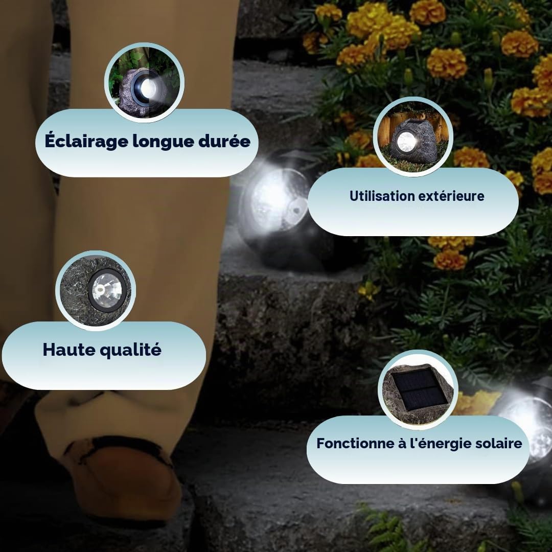Garden Mile Lampes solaires d'extérieur de 25 L - Super lumineuses - 25 lumens - Lampes d'extérieur à énergie solaire - Étanches - Résistantes - Pour cour, patio, allée, allée