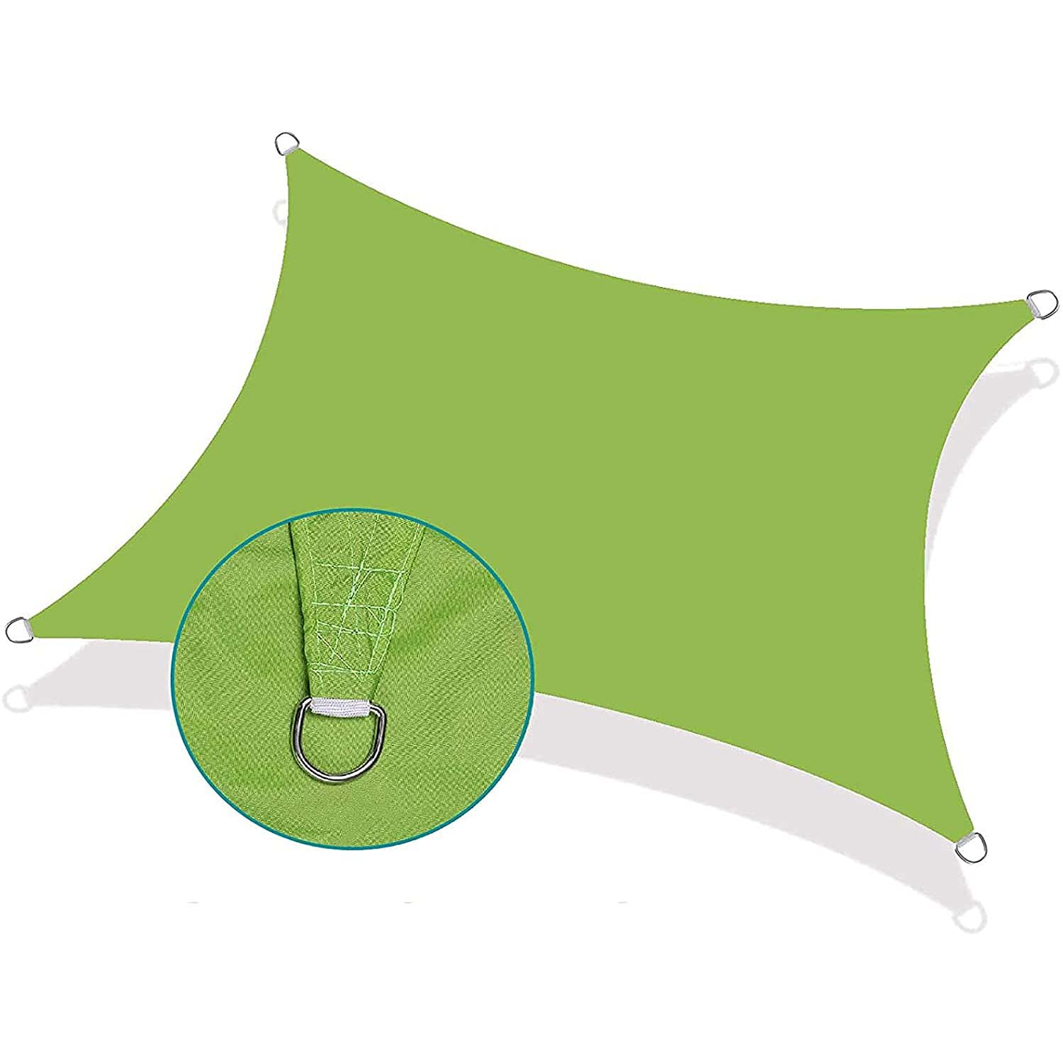 LYGBAOFUL Vela Parasole Pieghevole Impermeabile per Patio Blocco della Luce Solare al 97% da Sole Resistente per Giardino Esterno Patio Posto Auto Coperto Ombra Verde (Dimensioni: 5X6m)