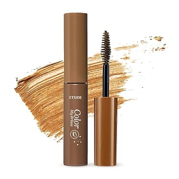 ETUDE Color My Brows, Brow Mascara, 3D Natural Coloring, Beeswax & Carnauba Wax, Moisturizing Brow Care, Eyebrow tint, Soft Gel Texture, Korean Makeup, Beauty, Natural Brown 0.152 Fl Oz