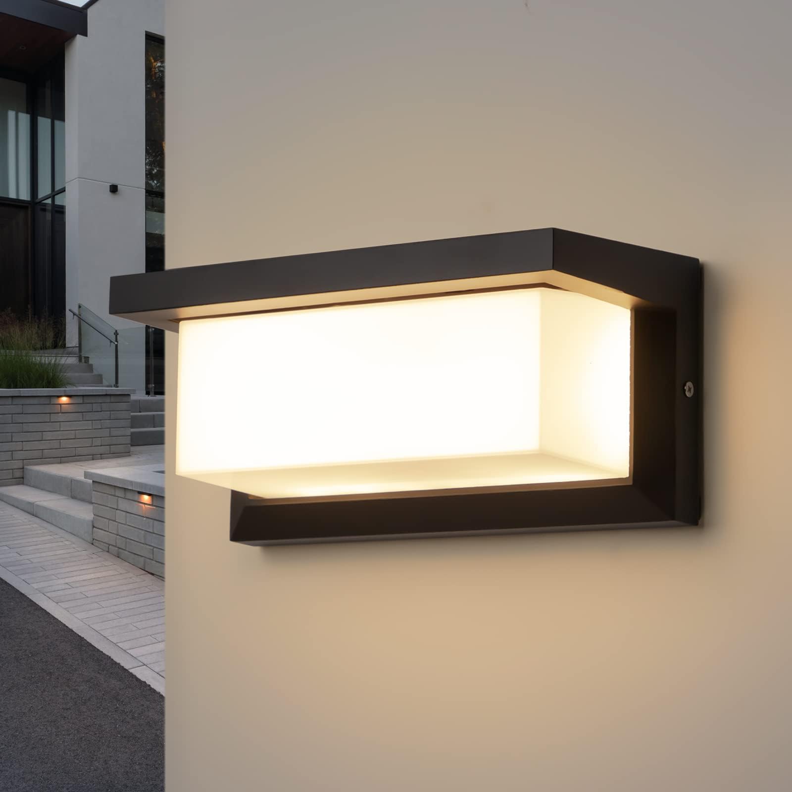 Combuh Outdoor Wall Sconces Lamp - 12W Led Exterior Wall Lights Fixtures 3000K Waterproof IP65 Outside Porch Lights for House Yard Garage Wall Lamp Walkway Garden.