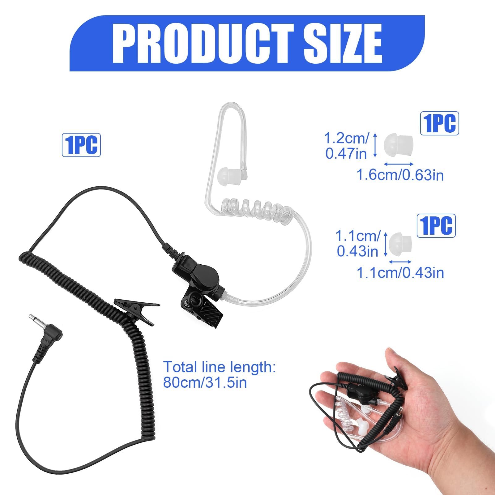 Cuffie Smartphone Con Filo Auricolari Cablati Auricolari Singoli Lato Da 3,5 Mm Per PC Smartphone Android Lettori MP3 MP4, Per Ricevore Audio Bluetooth Microfono Smartphone - Foto 11