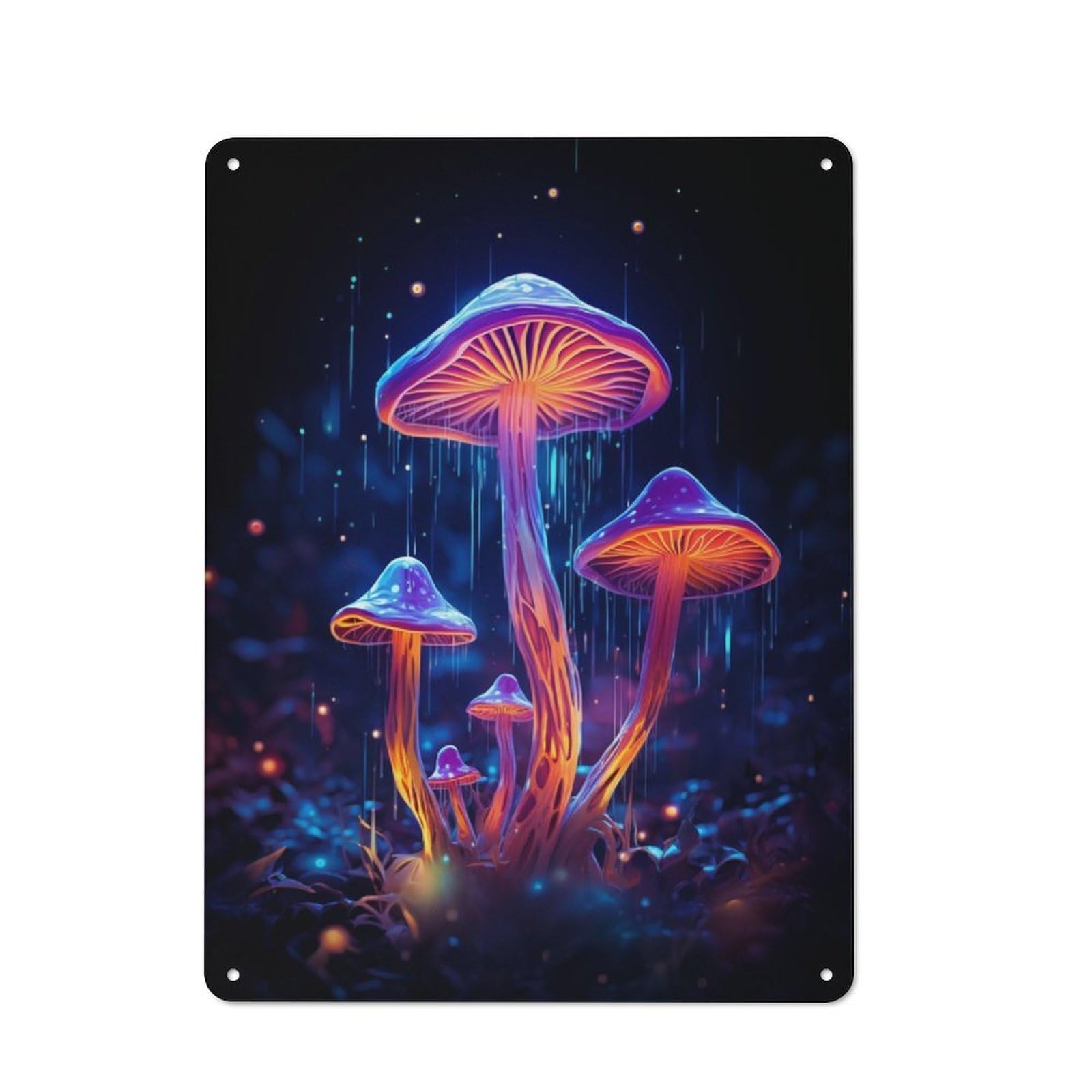 Junmoney Mushrooms No5 Tin Sign 40X30cm For Café Or Home Bar, Rustic Wall Decor, For Garage, Workshop And Man Cave Decoration